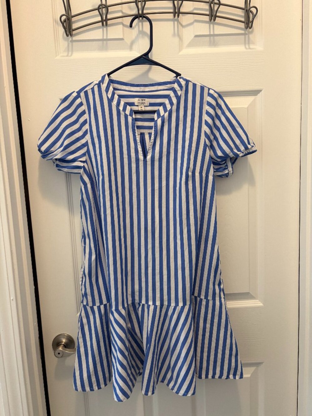 J crew white and blue stripped dress